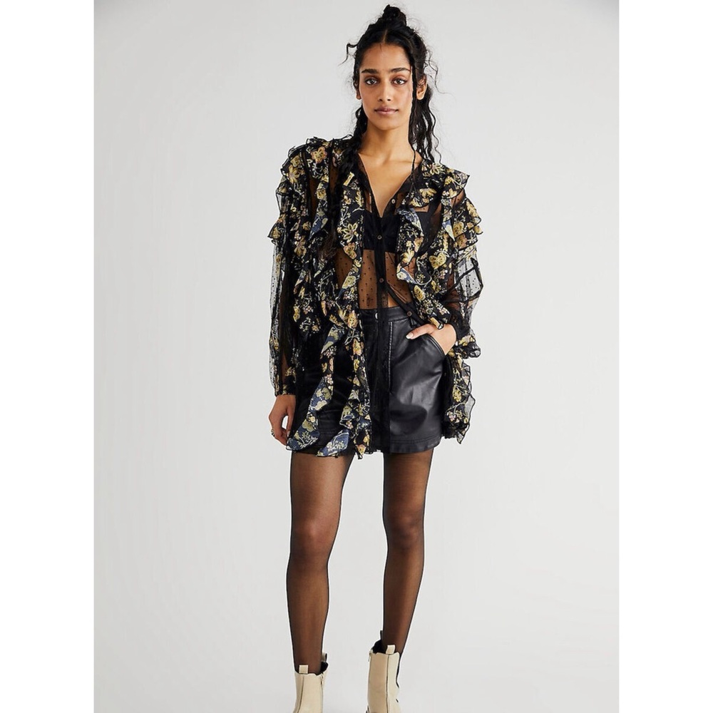Free People Free Funky Edgy Worth Tunic Top Small - Picture 2 of 6